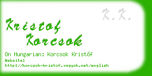 kristof korcsok business card