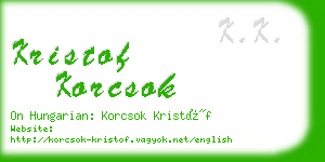 kristof korcsok business card